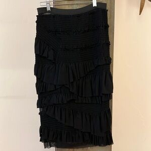 Chelsea 28 for Nordstrom black tiered body-con ruffled skirt,  Sz S, NWT